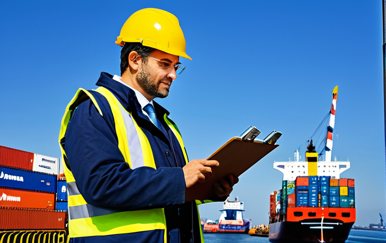 Incoterms in Action**

"A bustling harbor scene, container ship being loaded with goods, workers in safety vests, a businessman in a suit overseeing the operation with a clipboard, clear blue sky, representing international trade and logistics, fully clothed, appropriate attire, safe for work, perfect anatomy, natural proportions, professional photography, high quality, modest, family-friendly."

**