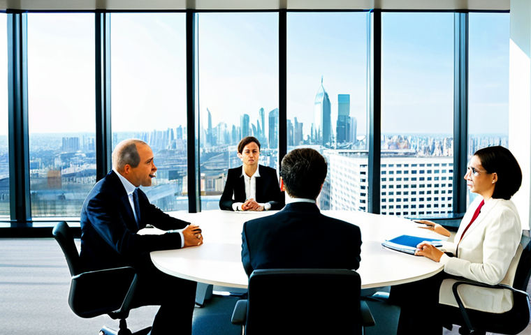 Global Negotiation**
"A diverse group of business professionals, fully clothed in appropriate business attire, sitting around a large conference table, negotiating an international trade deal, serious but respectful expressions, modern office setting, city skyline visible through the window, natural lighting, perfect anatomy, correct proportions, safe for work, professional environment, appropriate content, high-quality rendering, professional."
**