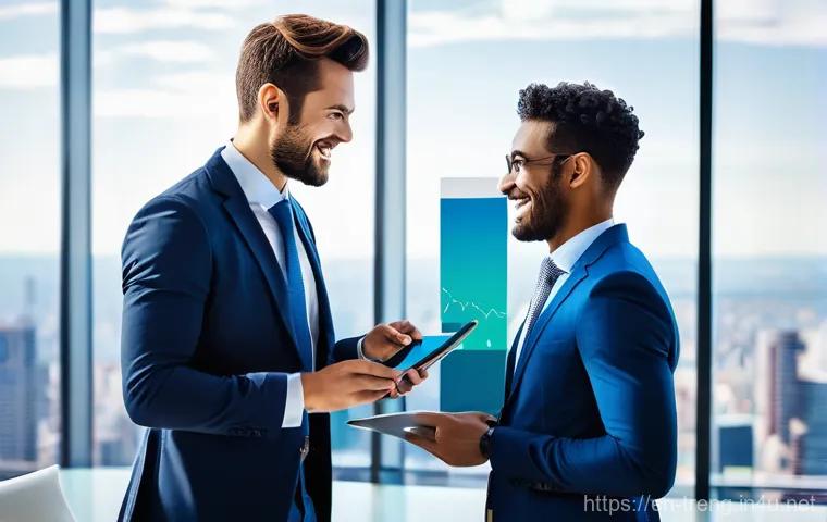 무역영어 자격증으로 가능성 확장한 사례 - **Prompt:** A confident, diverse group of young professionals, smartly dressed in modern business at...