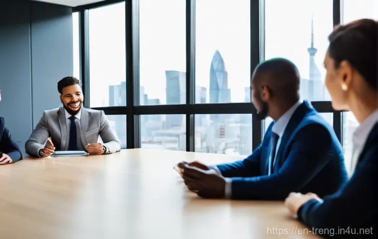 무역영어 자격증의 지속적 가치를 평가 - **Prompt:** A dynamic, wide-angle shot of a diverse group of international business professionals, m...