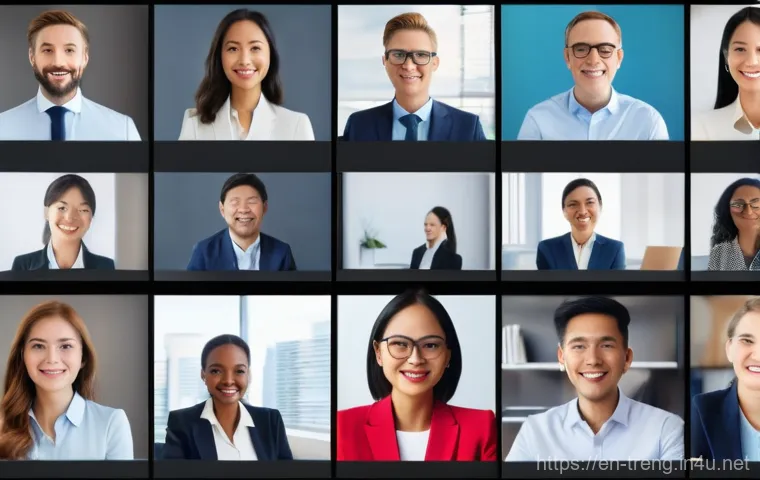 무역영어로 할 수 있는 일들 - **Global Virtual Meeting: Collaborative Discussion**
    "A vibrant and professional digital illustr...