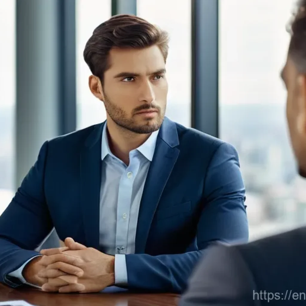 무역영어 연봉 협상 전략 - **Prompt:** "A high-resolution, realistic image of a professional salary negotiation. A male and a f...