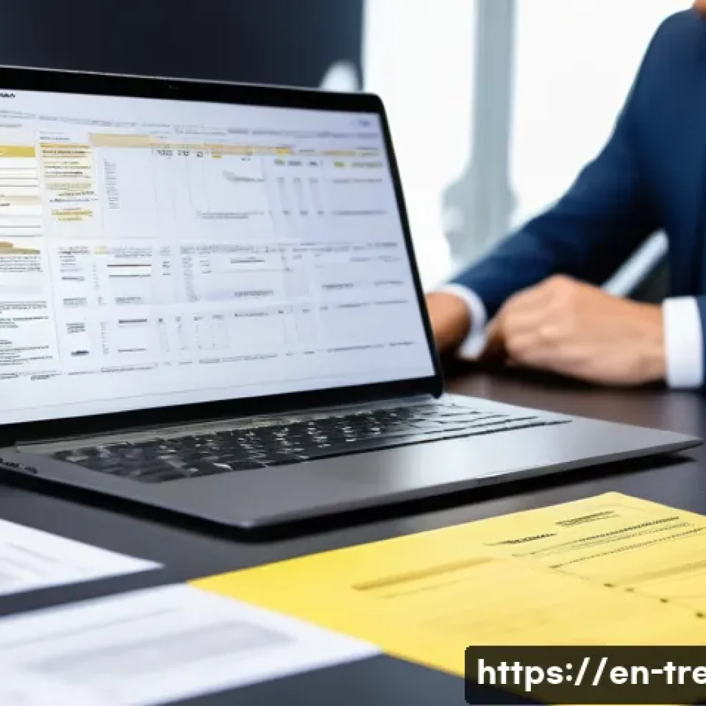 무역영어 시험 대비와 실전 문제풀이 - A detailed, professional office setting showing a trade specialist reviewing international shipping ...