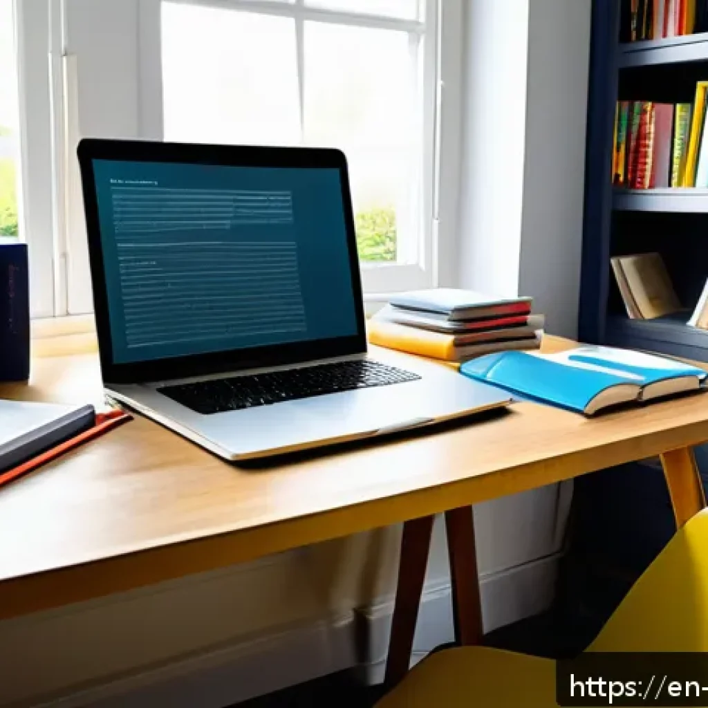 무역영어 시험 대비를 위한 필수 자료 추천 - A cozy modern study room featuring a large wooden desk cluttered with comprehensive international tr...
