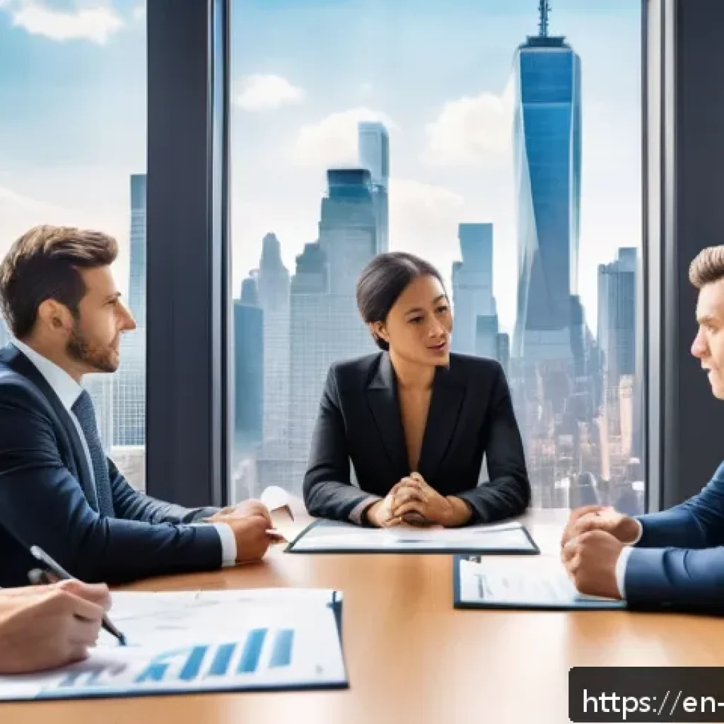 무역영어 자격증의 국가별 인정 현황 - A professional international business meeting scene set in a modern corporate office in New York Cit...