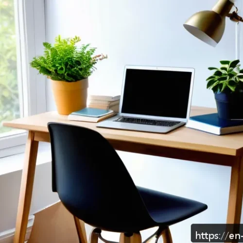 무역영어 시험 준비와 스트레스 관리 방법 - A bright, cozy study nook bathed in natural morning sunlight, featuring a neatly organized desk with...